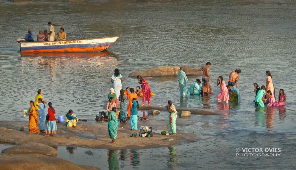 Morning Bath - Hampi